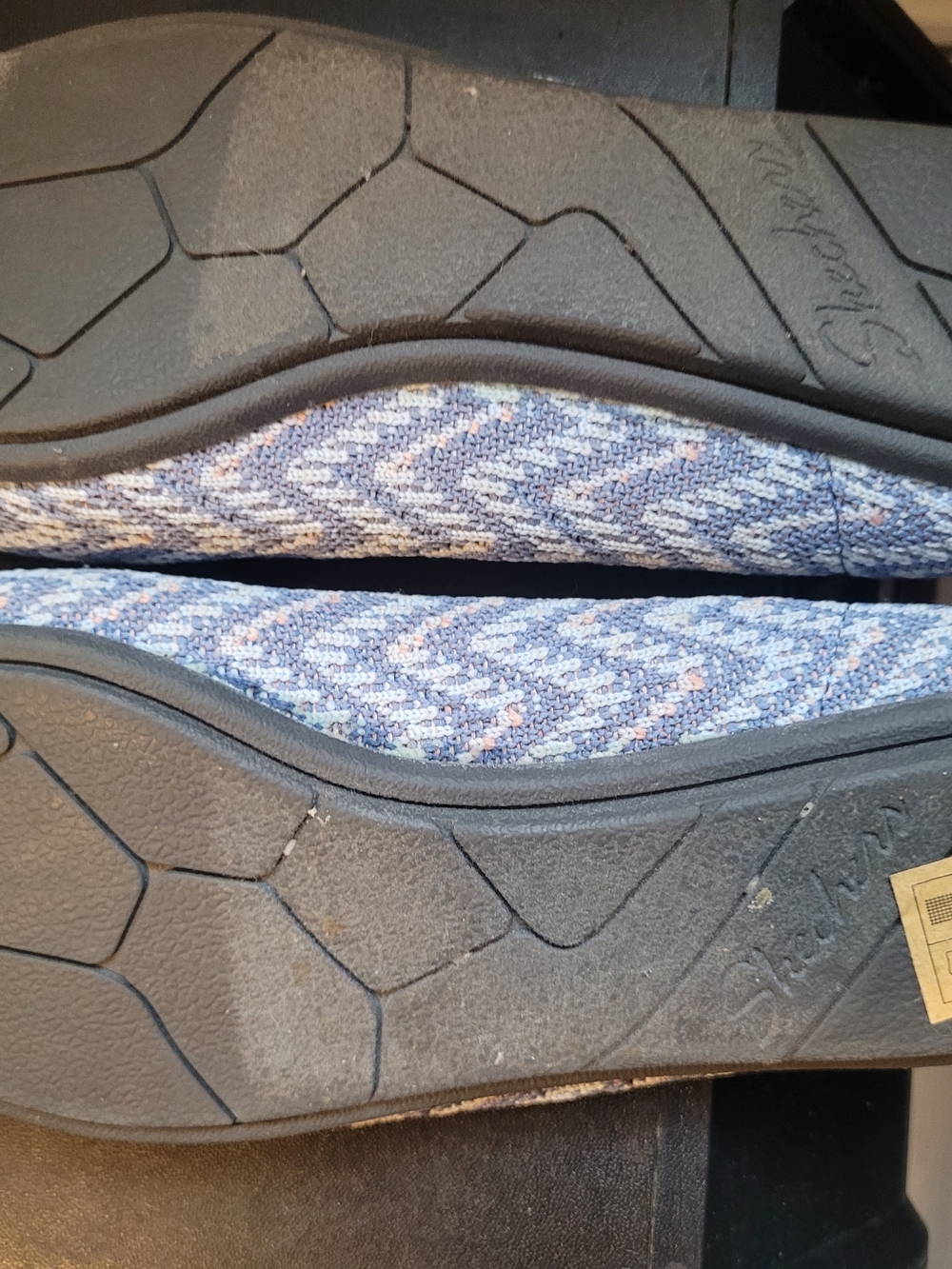Skechers Blue Knit Memory Foam Ballet Flats - Picture 3 of 5